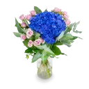 Bouquet of hydrangeas and spray roses